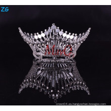 Moda Zhanggong cristal de pelo del bebé accesorios de rey de la corona redonda completa del desfile